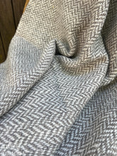 Load image into Gallery viewer, Handwoven Pure Wool Throw Blanket - Herringbone Pattern - Wool Grown, Spun and Woven in Northern California - 100% USA Made by Women