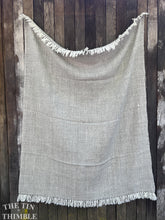 Load image into Gallery viewer, Handwoven Pure Wool Throw Blanket - Herringbone Pattern - Wool Grown, Spun and Woven in Northern California - 100% USA Made by Women