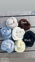Load image into Gallery viewer, Jeans Superfine Merino Wool Roving - 1 oz - Nuno Felting / Wet Felting / Felting Supplies / Blue Roving / Extra Fine / Superfine Roving