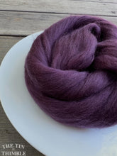 Load image into Gallery viewer, Purple Purple Superfine Merino Wool Roving - 1 oz - 19 Micron Roving for Felting, Weaving, Arm Knitting, Spinning and More