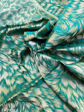 Load image into Gallery viewer, Vintage Mid Century Jacquard Fabric - Emerald Green and Gold Metallic Fabric - Authentic Vintage - 3 Yards Available - 100% Synthetic