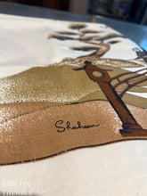 Load image into Gallery viewer, Authentic Vintage Mid Century "Shaheen" Pagoda Cherry Blossom Fabric Panel - Polyester - Made in Hawaii