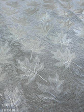 Load image into Gallery viewer, Vintage Mid Century Jacquard Fabric - White and Silver Metallic Fabric - Authentic Vintage - 1 Yard - 100% Synthetic