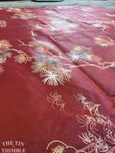 Load image into Gallery viewer, Authentic Vintage Mid Century Polished Cotton - Asian Print with Cranes and Pine Trees - 100% Cotton - 1 Yard 17" x 54"