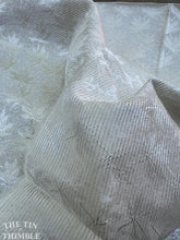 Load image into Gallery viewer, Vintage Mid Century Jacquard Fabric - White and Silver Metallic Fabric - Authentic Vintage - 1 Yard - 100% Synthetic