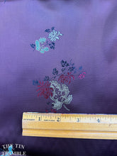 Load image into Gallery viewer, Vintage Chocolate Brown Jacquard Fabric - Asian Japanese Jacquard - Authentic Vintage - 1 5/8 Yards - 100% Synthetic