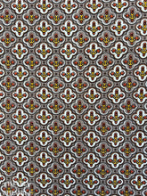 Load image into Gallery viewer, Vintage Printed 100% Cotton Fabric - Brown, White, Orange Tile Print - Medium/Heavy Weight