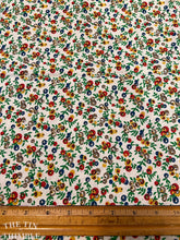 Load image into Gallery viewer, Red White Blue Printed Floral Cotton Fabric - 1 Yard - Authentic Vintage 1970s Heavy Cotton with Canvas Texure