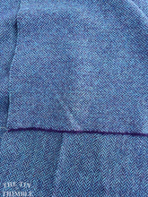 Load image into Gallery viewer, Vintage Pendleton Herringbone Wool - 3 Yards Available - Blue & Purple - 100% Wool Authentic Vintage Fabric