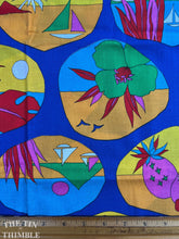 Load image into Gallery viewer, Authentic Vintage 1990s Tropical Theme Colorful Fabric - 1 1/2 Yards - Cotton/Poly Blend