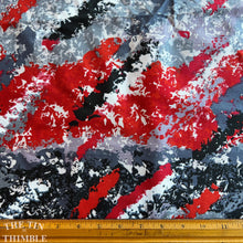 Load image into Gallery viewer, Vintage Cotton Quilting Weight Fabric - Red, Black and Grey - By the Yard
