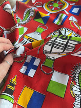 Load image into Gallery viewer, Vintage Nautical Polyester Fabric - 17" x 112" - Medium Weight