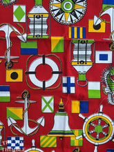 Load image into Gallery viewer, Vintage Nautical Polyester Fabric - 17" x 112" - Medium Weight