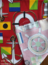 Load image into Gallery viewer, Vintage Nautical Polyester Fabric - 17" x 112" - Medium Weight