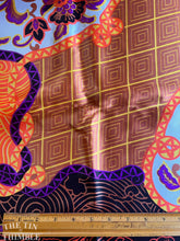 Load image into Gallery viewer, Vintage 1970's Printed Faux Silk Fabric - Multiple Yards Available - Orange Vintage Printed Polyester