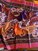 Load image into Gallery viewer, Vintage 1970's Printed Faux Silk Fabric - Multiple Yards Available - Orange Vintage Printed Polyester