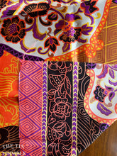 Load image into Gallery viewer, Vintage 1970's Printed Faux Silk Fabric - Multiple Yards Available - Orange Vintage Printed Polyester