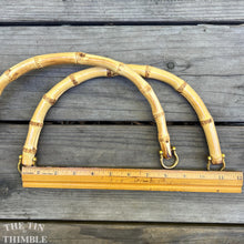 Load image into Gallery viewer, Rattan Purse Handles - Set of 2 - Natural Bamboo Bag Handles - 11" x 5.5"