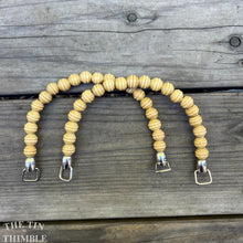 Load image into Gallery viewer, Wood Bead Purse Handles - Set of 2 - Natural Wood Bag Handles - 6" x 5"