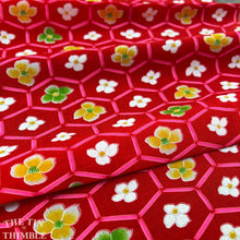 Load image into Gallery viewer, Japanese Kimono Fabric, Authentic Vintage - 14.5" x 40" - Synthetic Fiber and Vibrant Colors