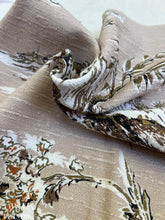 Load image into Gallery viewer, Authentic Vintage Mid Century Printed Silk Home Decorator Weight Asian Print Fabric - 48" x 32"