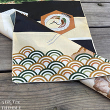 Load image into Gallery viewer, Japanese Kimono Fabric, Authentic Vintage - 14.5" x 29.5" with Crane and Tree Print - Polyester