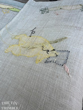 Load image into Gallery viewer, Antique 1920s Hand Sewn Juvenile Placemats or Dresser Scarves - Applique Animal Motif - 12" x 18" - Set of Two - Antique Linens