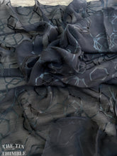 Load image into Gallery viewer, 100% Silk Burnout Velvet Fabric Yardage in Sheer Black - By the Yard - Silk for Felting, Sewing