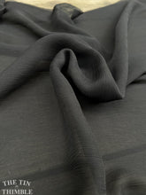 Load image into Gallery viewer, Crinkle Silk Chiffon Fabric / Great for Nuno Felting / 44" Wide / Matte Black / Roughly 6 Momme Count