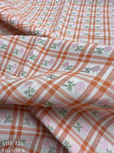 Load image into Gallery viewer, Authentic Vintage Embroidered Floral Polyester Check - 44" wide x 1 1/3 Yards