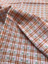Load image into Gallery viewer, Authentic Vintage Embroidered Floral Polyester Check - 44" wide x 1 1/3 Yards