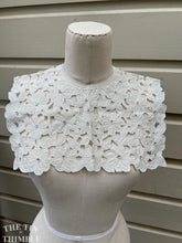 Load image into Gallery viewer, 1980s Lace and Sequin Collar or Yoke - Floral Motif Cotton - Embroidered