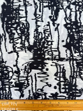 Load image into Gallery viewer, Printed China/Habotai 100% Silk - Mid Century Mod Print - Black and White Silk - Flawed