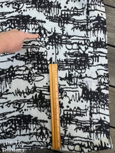 Load image into Gallery viewer, Printed China/Habotai 100% Silk - Mid Century Mod Print - Black and White Silk - Flawed