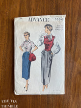 Load image into Gallery viewer, 1950 Advance #5504 Sewing Pattern - Size 16 - Bust 34" Waist 28" - Authentic Vintage 1950 Blouse, Weskit and Skirt Pattern - Factory Fold