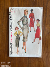 Load image into Gallery viewer, 1950s Simplicity #1763 Sewing Pattern - Size 16 - Bust 36" Waist 28" - Authentic Vintage 1950s Dress Pattern - Factory Fold