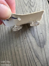 Load image into Gallery viewer, Authentic Vintage Glass Clear and Gold Heart Buttons - Card of Four - 10mm or 3/8 Inch