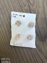 Load image into Gallery viewer, Authentic Vintage Glass Clear and Gold Heart Buttons - Card of Four - 10mm or 3/8 Inch