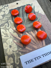 Load image into Gallery viewer, Authentic Vintage Bright Orange Glass Buttons - Card of Eight - 11mm or 7/16 Inch