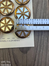 Load image into Gallery viewer, Vintage Plastic and Gold Buttons - Card of Eight - 25mm