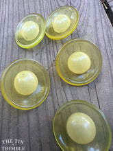 Load image into Gallery viewer, Vintage Bakelite Buttons in Yellow - Set of 5 - 35mm
