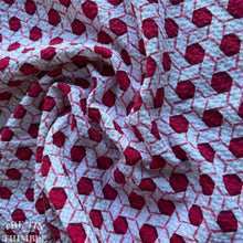 Load image into Gallery viewer, Authentic Vintage Patterned Seersucker Fabric - 34" Wide x 35" Long - 100% Cotton