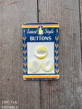 Load image into Gallery viewer, Vintage Mother of Pearl Buttons - Set of 3 - "Latest Style" Brand - Yellow Shell Buttons - 21mm (7/8 inch)