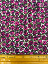 Load image into Gallery viewer, Vintage Rose Print Cotton - By the Yard - Pink Rose Print Floral Authentic Vintage Fabric