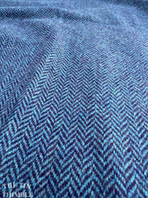 Load image into Gallery viewer, Vintage Pendleton Herringbone Wool - 3 Yards Available - Blue & Purple - 100% Wool Authentic Vintage Fabric