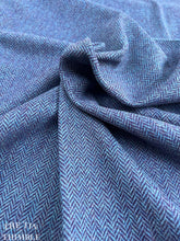 Load image into Gallery viewer, Vintage Pendleton Herringbone Wool - 3 Yards Available - Blue & Purple - 100% Wool Authentic Vintage Fabric
