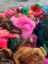 Load image into Gallery viewer, Hand Dyed Mystery Wool Fiber for Needle Felting, Wet Felting, Weaving and Crafts - Mixed Colors - 1 Ounce