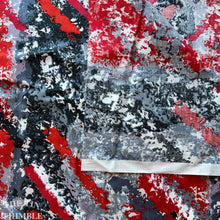 Load image into Gallery viewer, Vintage Cotton Quilting Weight Fabric - Red, Black and Grey - By the Yard