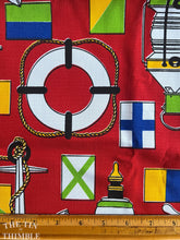Load image into Gallery viewer, Vintage Nautical Polyester Fabric - 17" x 112" - Medium Weight