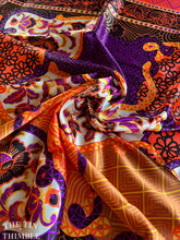 Load image into Gallery viewer, Vintage 1970's Printed Faux Silk Fabric - Multiple Yards Available - Orange Vintage Printed Polyester